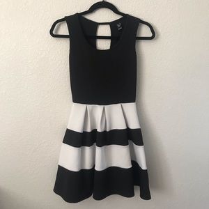 Black and White Peplum Dress